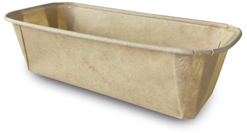 Guardini, Set di 3 stampi plumcake 16,5x5,5 cm, Monouso, Carta da forno antiaderente, 100% riciclabile, Avana, Made in Italy, Linea Easy Bake Bio