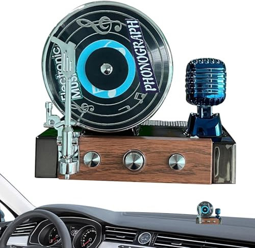 Record Player Air Freshener Car, Air Fresheners Vent Clips, Solar-Powered Creative Retro Aromatherapy Decoration for Automotive Use
