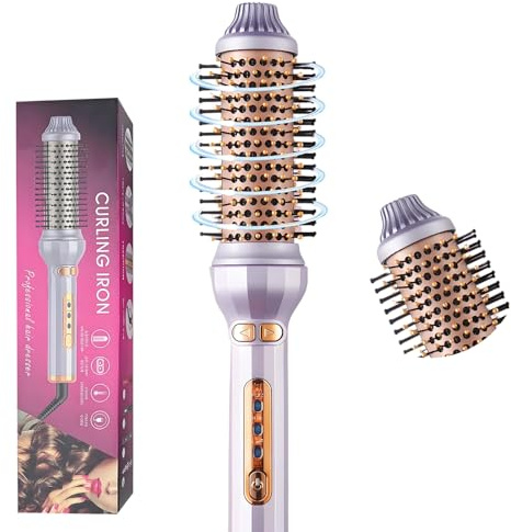 40mm Automatischer Thermobürste 4-in-1 Thermal Brush Lockenstab 3 Temperaturstufen 30s Schnellwärmung Lockenbürste Wärmebürste Heiße Rundbürste für Verschiedene Haartypen