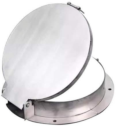 YQMHEZ Couvercle de Regard Verrouillable, Réservoird de Regard Rond, Couvercles et Cadre de Fosse Septique en Acier Inoxydable, Couvercle de Bassin D'eaux Usées pour Béton, Jardin, Allée(60cm/23.6in)