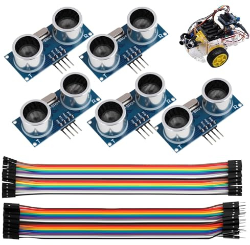 5 Stück HC-SR04 Ultraschallsensor Distanzsensor Set, Compatible für Arduino, HC-sr04 Ultrasonic Sensor, Entfernungsmesser, Ultraschallmodul für Messprojekte und DIY-Anwendungen