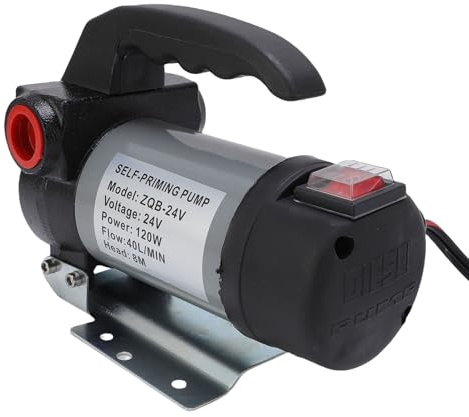 Luocute Pompa di Trasferimento del Combustibile e Olio di Trasmissione Auto -innesco, Kit Pompa del Carburante 120w 40 Litri Min Motore di Rame Strumento di Trasferimento di Auto