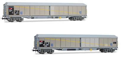 Rivarossi HR6650 SBB, confezione da 2 carri a 4 assi con pareti scorrevoli Habils, con toppe, ep. V