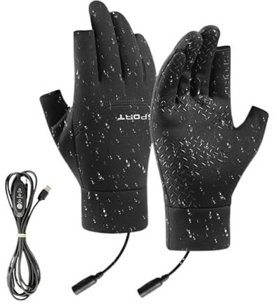 Womens Winter Gloves, Heated Skiing Gloves for Men Women, USB Heating Mitten for Ski Snowboarding Biking Running Outdoor Daily Work Driving Hiking Sports