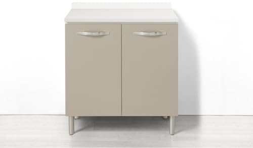 REDÒKASA Base per cucina componibile da 80 cm con 2 ante linea MAKA, realizzata in legno 100% MADE IN ITALY (Tortora)