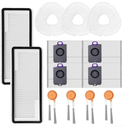 NARWAL Kit de balai à franges latérales pour Freo X10 Pro/YJCC027, avec 2 filtres, 3 chiffons, 4 sacs à poussière, 4 brosses latérales