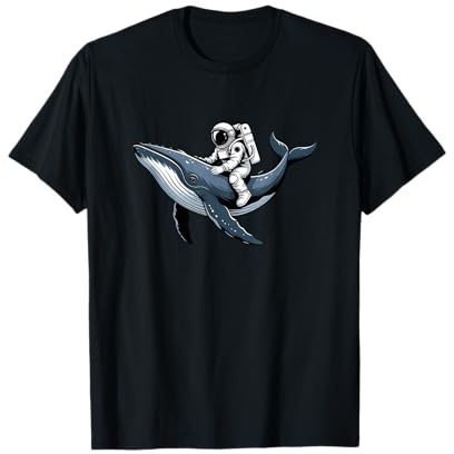 Astronaut Riding Whale Funny Space Lover Animal T-Shirt