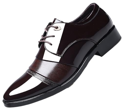 Andningsbara Oxford-klänningsskor Med Snörning For Män For Affärsmöten, Bröllopsevenemang Och Professionella Tillfällen Anti-halk Flexibel Suldesign(Brown,40 EU)
