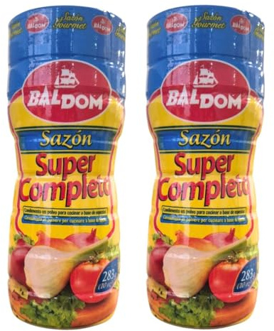 Sazón Baldom Súper Completo 283 g | Pack de 2 Unidades | Condimento en Polvo para Carnes, Pollo, Pescado y Guisos | Sabor Dominicano Tradicional