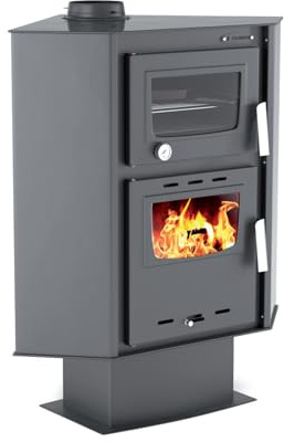 BALKAN ENERGY Kaminofen Holzofen mit Backofen ATS 90-30 CORNER, 18.25kW
