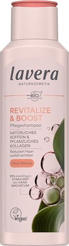 lavera Pflegeshampoo Revitalize & Boost - ohne Silikone - reduziert Haarausfall - stimuliert Haarwachstum - mit Koffein & pflanzlichem Kollagen - vegan - Naturkosmetik - 250ml