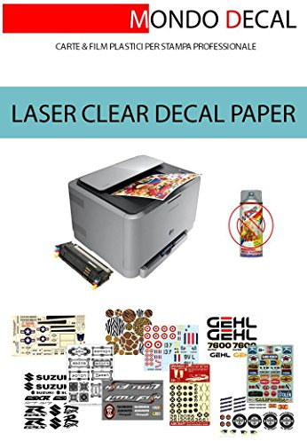 WATERSLIDE DECAL PAPER Papier für Fernbedienung, Laserdruck, Basis Clear, 6 Blatt A4, kein Cover-Coat erforderlich