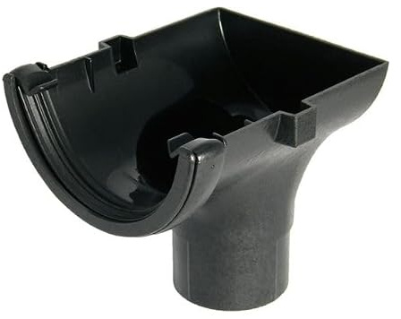 FloPlast Cast Iron Effect Half Round Gutter Stopend Outlet - 112mm