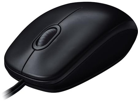 Logitech M100 Kabelgebundene USB-Maus, 3 Tasten, 1000 DPI Optical Tracking, Für Links- und Rechtshänder, Kompatibel mit PC, Mac, Laptop - Grau
