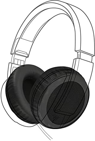 Earpadz Replacement for Focal Listen Headphone Earpads, Protein Leather, Black, 1 Pair
