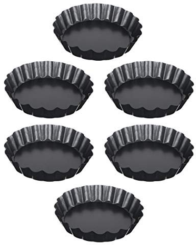 Cabilock 6 Piezas Tarta Pequeña Molde para Tarta De Huevo Mini Sartenes para Tarta Moldes para Tartaletas Moldes para Tartas De Flores Lata De Tarta Mini Tartaleta Familiar Herramienta