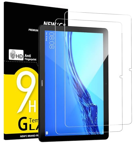 NEW'C Lot de 2, Protection Écran en Verre Trempé pour Tablette Huawei MediaPad T5 10.1, Film Protection écran efficace contre les Rayures (0,33mm HD Ultra Transparent)- Dureté 9H Glass