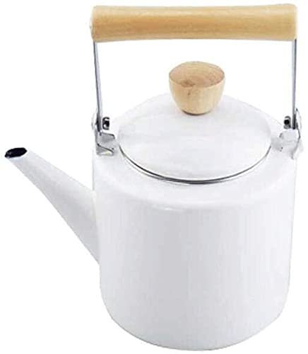 ZHANGDONG Bouilloire INOX Bouilloire sifflante Théière en Fonte Bouilloire émaillée Domestique 2.4L, Plaque de Cuisson, Chaleur Rapide et Uniforme. Universel pour Tous Les Types de plaques