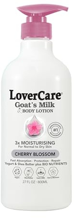 Lovercare Goat Milk Body Lotion for Dry Skin Cherry Blossom 27.05oz (800ml) - Single…