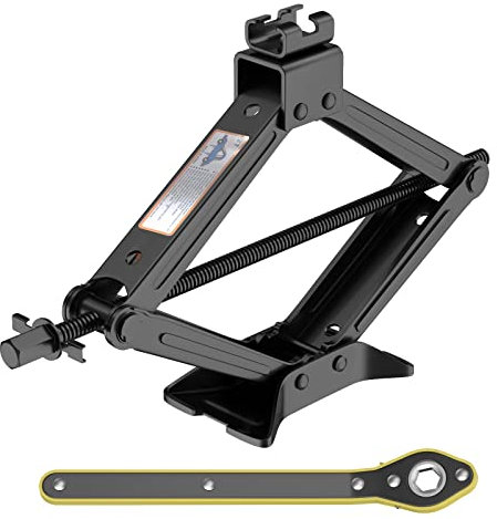 IMAYCC Scherenwagenheber 2T/2000KG,Scherenwagenheber und Schraubenschlüssel，360°Aktivitätskopf，Verdickung und Tragfähigkeit Wagenheber