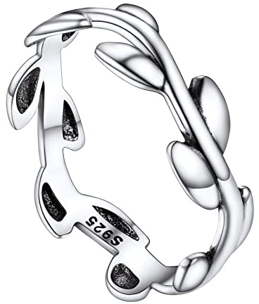 FOCALOOK Ring Silber 925 Damen Keltischer Ring Silber Herren Ringe 925 Unendlichkeit/Kette/Olivenblatt/Stern Ring Silber Eheringe Verlobungsring Silber Schmuck Damen Ringgröße 47mm bis 67mm