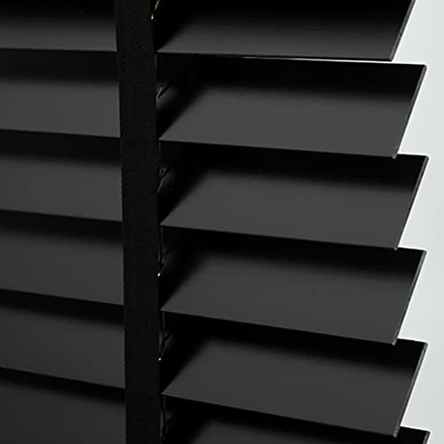 Jolan Schwarze Holzjalousien,Blickdicht Jalousie Für Küche/Bad/Schlafzimmer,50mm Lamellen Sonnenschutz Jalousette,Horizontale Jalousetten Für Fenster 60cm 80cm 100cm 120cm 140cm,W×H-70x100cm/28x39in