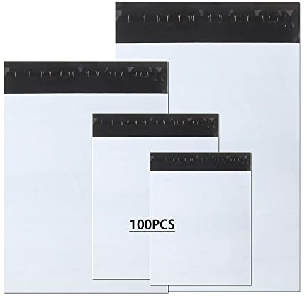 newlng Poly Mailers Shipping Bags Mailing bags100pcs 4 Assorted Sizes White Shipping Envelopes Self-sealing Adhesive Waterproof and Tear-Proof Packaging Bags Shipping Bags for Clothing Books Gift