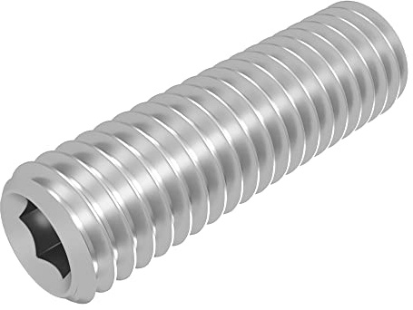 SECCARO Gewindestift mit Ringschneide M6 x 20 mm, Edelstahl V2A VA A2, DIN 916 / ISO 4029, Innensechskant, 20 Stück