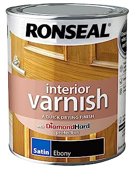 Ronseal | Interior Varnish Quick Dry Satin | Ebony | 750ml | 39432 | Diamond Hard formulation providing resistance to heat, abrasion and moisture, touch dry in approximately 20 minutes.