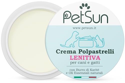 PetSun Crema Polpastrelli Cane Neve - Balsamo Zampe Cani e Gatti - Cicatrizzante Protettiva Lenitiva Naturale - Accessori Gatto 50 ml. Made in Italy