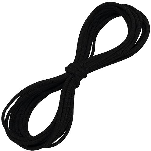 AERZETIX - C67819 - Cordone di decorazione 5 metri x 3mm - in cotone - colore nero