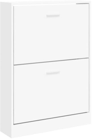 vidaXL Skoskåp vit 59x17x81 cm konstruerat trä, skoförvaring, skoskåp, sko hylla, sko förvaring, sko skåp, sko hyllor, hallförvaring, hallhylla