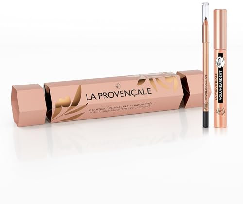 La Provençale - Coffret Cadeau Femme Noël Cracker Duo Regard - 2 produits - Mascara Volume Ardent & Crayon Khôl Noir - Edition limitée