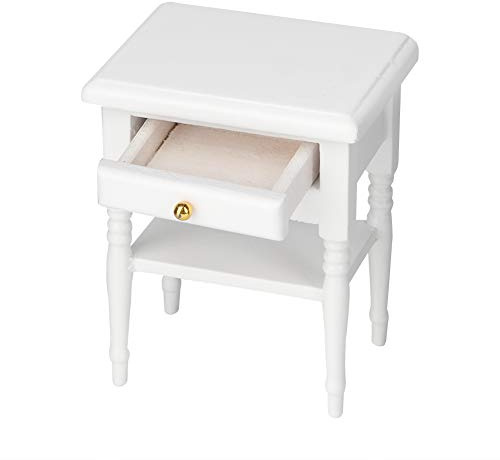 Wakects Modello Mini Comodino in Legno Bianco, Ecologico e Non Tossico, Generosamente Elegante, Lavorazione Liscia, Compatto e Leggero, Arredamento Alla Moda per la Camera da Letto delle
