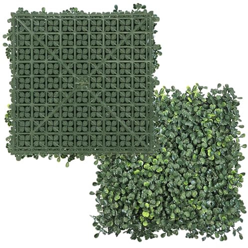 NETAP Artificial Grass Wall Panels, 10x 10(12P) Faux Boxwood Panels for Outdoor Indoor Green Grass Wall Decor, Party Wedding Garden Fence Decorations