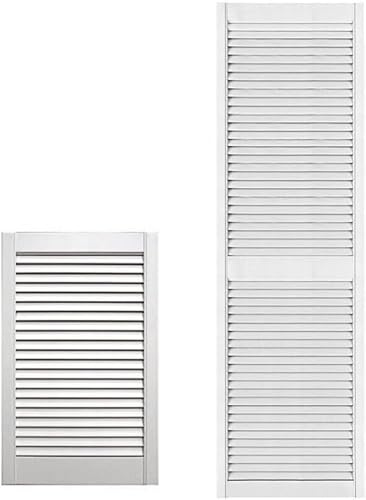 Porte à persiennes en bois - Extra lisse - Finition blanche double couche - Sablée, polie, prête à l'utilisation - Porte intérieure à persiennes - À faire soi-même, portes d'armoire, portes d'armoires