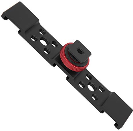 3-in-1-Blitzschuh-Montageadapter, Verlängerungsstange, Ständer mit Blitzschuh-Halterung, Aluminiumlegierung für Kamera, Mobiltelefon, Kaninchenkäfig (Black)