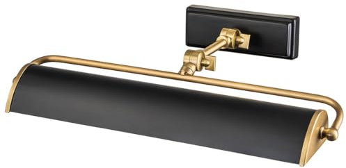 Elstead Lighting WINCHFIELD-PLM-AB-MB Bilderleuchte WINCHFIELD 2xE14 40W Stahl Messing gealtert & mattschwarz H:12.7cm B:44.5cm dimmbar