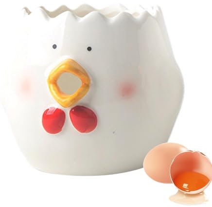 Yolk Separator,Egg Separators | Cartoon Ceramic Yolk Separator,Raw Egg Yolk Extractor Kitchen Utensil Baking Auxiliary Tool, Cute Divider