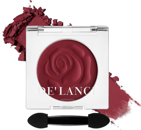 DE'LANCI Lidschatten Karmin Rot,Matte Lidschatten Rote Smokey Eyes,Wasserfester Rot Gut Pigmentiert,Grundlegender Hohe Haltbarkeit,Wasteland-Punk-Make-up,Vegan #06