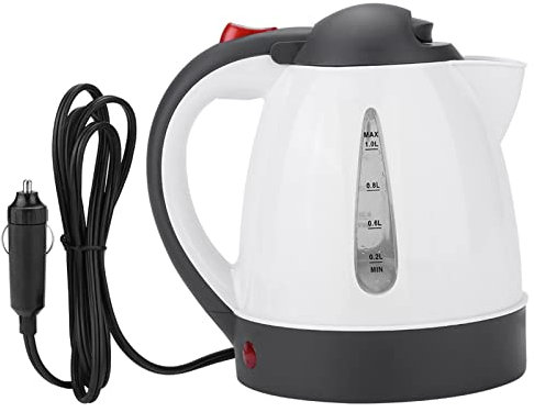Ejoyous 24 V Elektrischer Auto-Wasserkocher, 1000 Ml Auto-LKW-Wasserkocher, Edelstahl-Heizplatte, Reise-Wasserkocher mit Automatischer Abschaltung und Zigarettenanzünder-Buchse