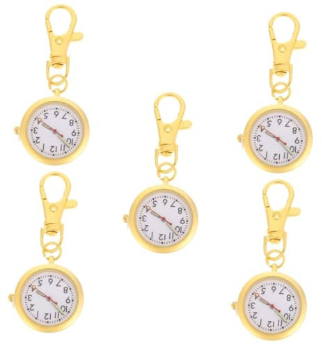 VALICLUD 5st Krankenschwester Uhr Kinder Schauen Zu Stift Schwesternuhren Für Damen Herrentaschenuhr Frauen Uhr Schlüsselanhänger Automatisch Hand Zweite Pflegeuhr Golden Legierung