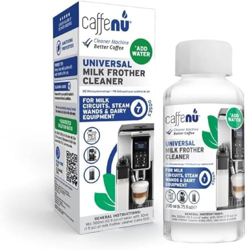 Caffenu Universal Milk Frother Cleaner - 200ml Cleaning Solution | (6 Uses) Compatible with All Milk Frothing Systems - Prevents Blockage and Cleans Internal Parts
