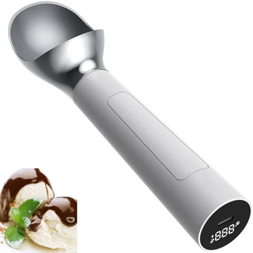Heated Ice Cream Scoop - Electric Thermostatic Scooper with Smart Display, 2oz Capacity, IP67 Waterproof for Dessert Shop or Home Use