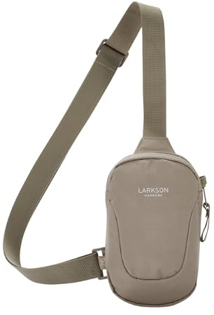 LARKSON Borsa a Tracolla Monospalla Donna Uomo Grigio - Nils - Chest Bag per Festival, Escursionismo, Viaggio, Città - Scompartimento Antifurto per Cellulare, Chiavi, Portafoglio - Idrorepellente