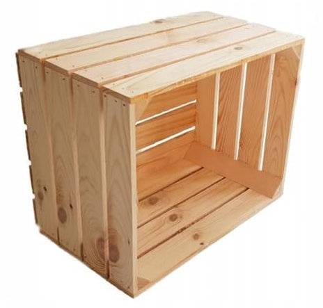 TIMBERMIK Caisse En Bois 50 x 30 x 40 cm – Grande Boîte Décorative En Bois, Caisse De Vin, Panier Cadeau Vide, Caisse De Rangement Nature