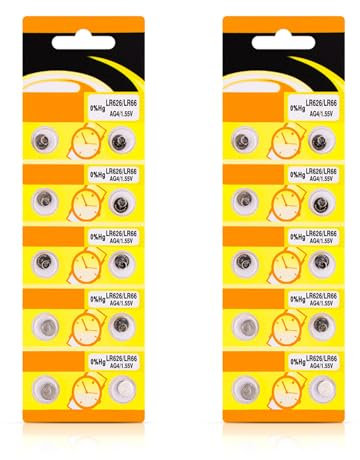 Morain Lot de 10 piles bouton alcalines AG4 LR626 longue durée pour montres, calculatrices