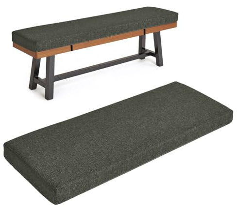 HJZPWB Cojin Banco Exterior Desmontable Cojines para Banco Lavable Colchoneta Banco Jardin Antideslizante Cojines Banco Exterior Jardin Alto Rebote 50d Cojin para Banco,Gris,120x55x3cm