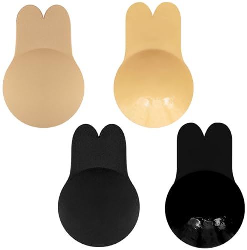 ZYEKIU 2 Pezzi Reggiseno Adesivos Push Up, Invisibile Adesivo Senza Spalline Comodo, Reggiseno Invisibile, Pasta per Seno Abito Costumi da Bagno, Silicone Adesivo, Lavabile Riutilizzabile(S/M)