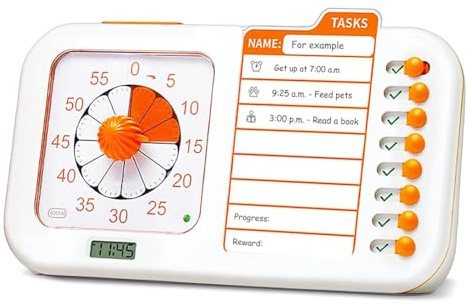 Koolenry Temporizador Visual para TDAH para Niños y Adultos con Tablero de Planificación, Temporizador de Tareas, Tabla de Tareas y Planificador Visual.